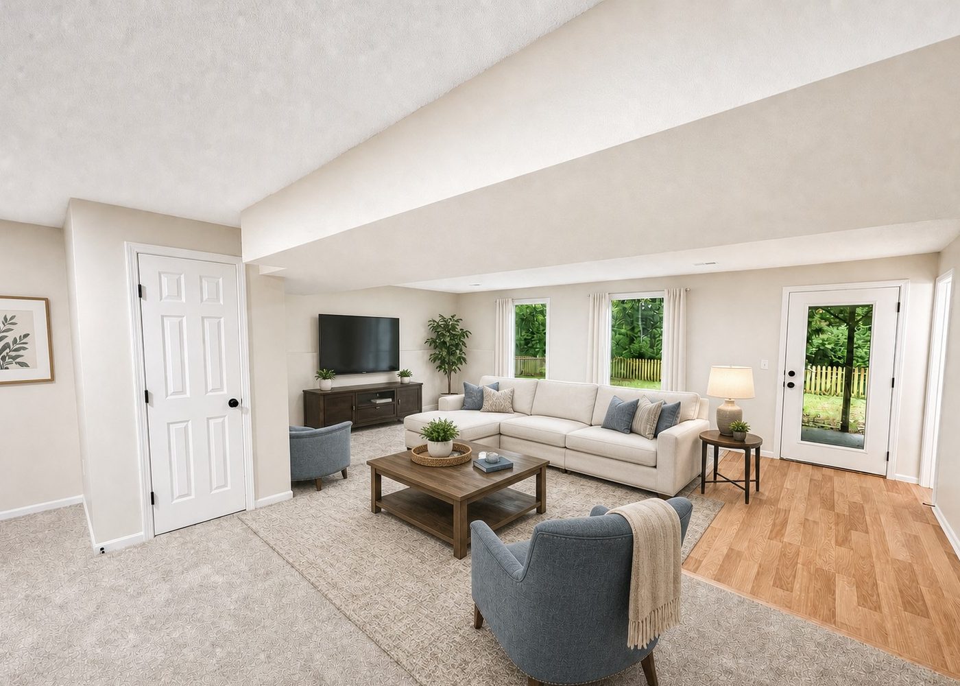 Basement after staging