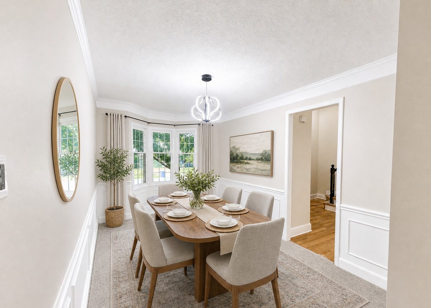 Dining room after staging